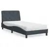 Image de vidaXL Lit avec matelas gris foncé 80x200 cm velours