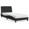 Image de vidaXL Lit avec matelas noir 80x200 cm velours