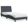 Image de vidaXL Lit avec matelas gris foncé 90x190 cm velours