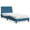 Image de vidaXL Lit avec matelas bleu 90x200 cm velours