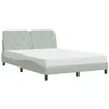 Image de vidaXL Lit avec matelas gris clair 120x200 cm velours