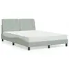 Image de vidaXL Lit avec matelas gris clair 120x200 cm velours