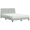 Image de vidaXL Lit avec matelas gris clair 140x190 cm velours