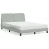 Image de vidaXL Lit avec matelas gris clair 140x190 cm velours