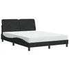 Image de vidaXL Lit avec matelas noir 140x190 cm velours