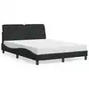 Image de vidaXL Lit avec matelas noir 140x190 cm velours