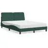 Image de vidaXL Lit avec matelas vert foncé 140x190 cm velours