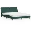 Image de vidaXL Lit avec matelas vert foncé 160x200 cm velours