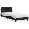 Image de vidaXL Lit avec matelas Hvar noir et blanc 80x200 cm similicuir