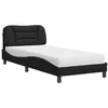 Image de vidaXL Lit avec matelas Hvar noir 90x190 cm similicuir