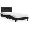 Image de vidaXL Lit avec matelas Hvar noir 90x190 cm similicuir