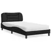 Image de vidaXL Lit avec matelas Hvar noir 100x200 cm similicuir