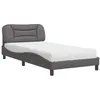 Image de vidaXL Lit avec matelas Hvar gris 100x200 cm similicuir