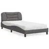 Image de vidaXL Lit avec matelas Hvar gris 100x200 cm similicuir