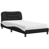 Image de vidaXL Lit avec matelas Hvar noir et blanc 100x200 cm similicuir