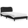 Image de vidaXL Lit avec matelas Hvar noir et blanc 100x200 cm similicuir