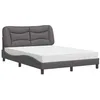 Image de vidaXL Lit avec matelas Hvar gris 120x200 cm similicuir