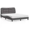 Image de vidaXL Lit avec matelas Hvar gris 120x200 cm similicuir