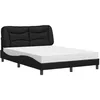 Image de vidaXL Lit avec matelas Hvar noir 140x190 cm similicuir