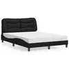 Image de vidaXL Lit avec matelas Hvar noir 140x190 cm similicuir