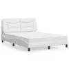 Image de vidaXL Lit avec matelas Hvar blanc 140x190 cm similicuir