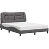 Image de vidaXL Lit avec matelas Hvar gris 140x190 cm similicuir