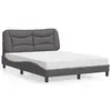 Image de vidaXL Lit avec matelas Hvar gris 140x190 cm similicuir