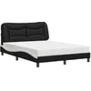 Image de vidaXL Lit avec matelas Hvar noir et blanc 140x190 cm similicuir