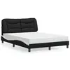 Image de vidaXL Lit avec matelas Hvar noir et blanc 140x190 cm similicuir
