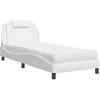 Image de vidaXL Lit Viana avec matelas blanc 80x200 cm similicuir