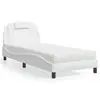 Image de vidaXL Lit Viana avec matelas blanc 80x200 cm similicuir
