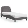 Image de vidaXL Lit Viana avec matelas gris 80x200 cm similicuir