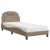 Image de vidaXL Lit Viana avec matelas cappuccino 80x200 cm similicuir