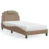 Image de vidaXL Lit Viana avec matelas cappuccino 80x200 cm similicuir