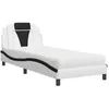 Image de vidaXL Lit Viana avec matelas blanc et noir 90x190 cm similicuir