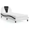 Image de vidaXL Lit Viana avec matelas blanc et noir 90x190 cm similicuir