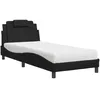Image de vidaXL Lit Viana avec matelas noir 90x200 cm similicuir