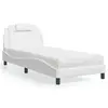 Image de vidaXL Lit Viana avec matelas blanc 90x200 cm similicuir