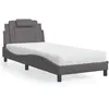 Image de vidaXL Lit Viana avec matelas gris 90x200 cm similicuir