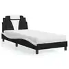 Image de vidaXL Lit Viana avec matelas noir et blanc 90x200 cm similicuir