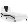 Image de vidaXL Lit Viana avec matelas blanc et noir 90x200 cm similicuir