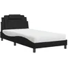 Image de vidaXL Lit Viana avec matelas noir 100x200 cm similicuir