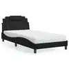 Image de vidaXL Lit Viana avec matelas noir 100x200 cm similicuir