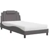 Image de vidaXL Lit Viana avec matelas gris 100x200 cm similicuir