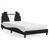 Image de vidaXL Lit Viana avec matelas noir et blanc 100x200 cm similicuir