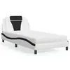 Image de vidaXL Lit Viana avec matelas blanc et noir 100x200 cm similicuir