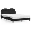 Image de vidaXL Lit Viana avec matelas noir 120x200 cm similicuir