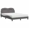 Image de vidaXL Lit Viana avec matelas gris 120x200 cm similicuir