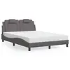 Image de vidaXL Lit Viana avec matelas gris 120x200 cm similicuir