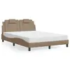 Image de vidaXL Lit Viana avec matelas cappuccino 120x200 cm similicuir